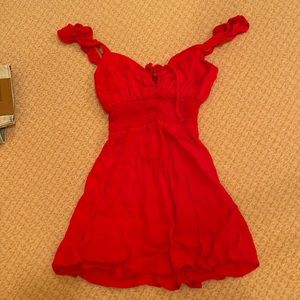 Reformation Red Fit and Flare Mini Dress